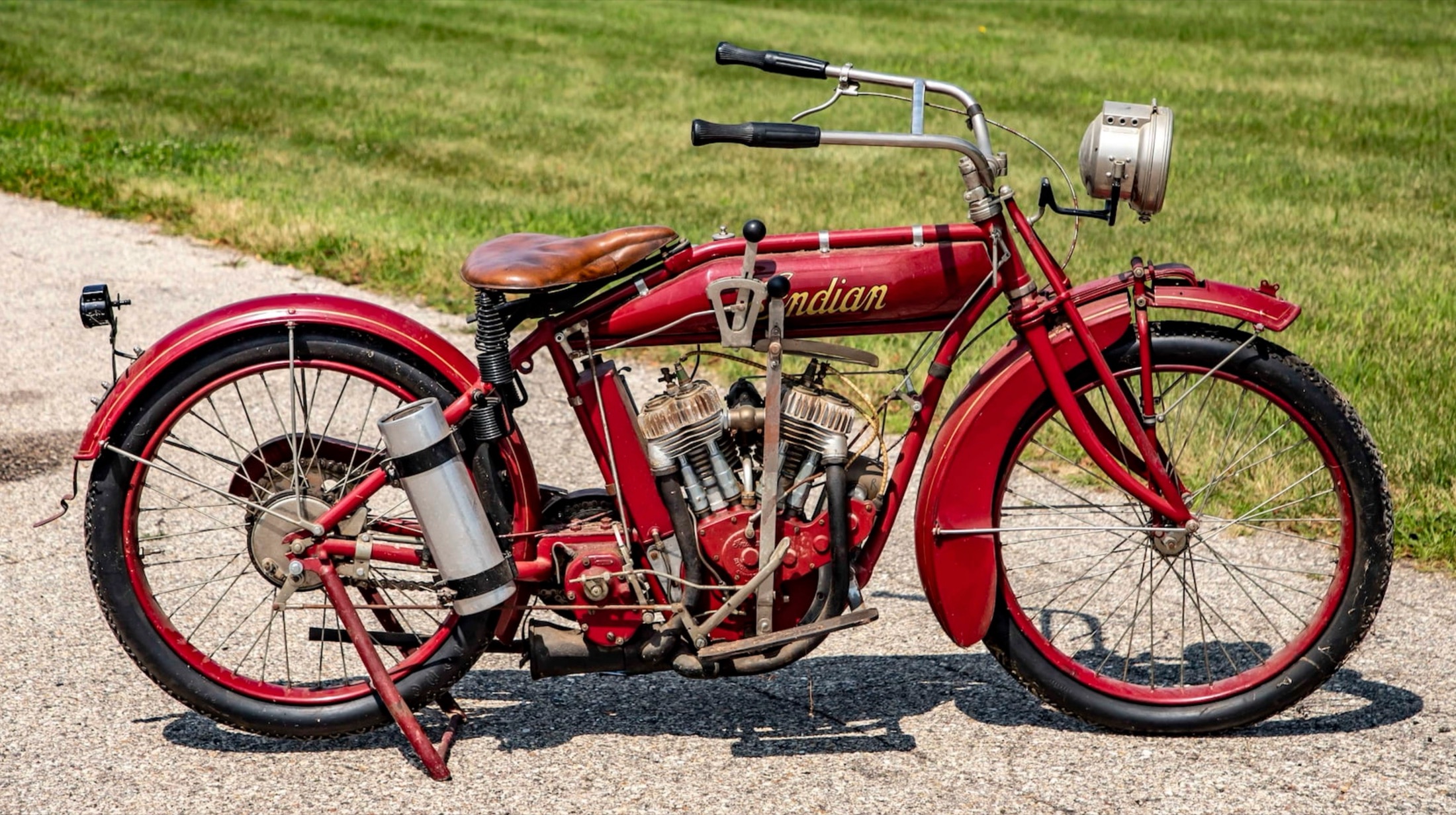 1916 Indian Powerplus in profile.